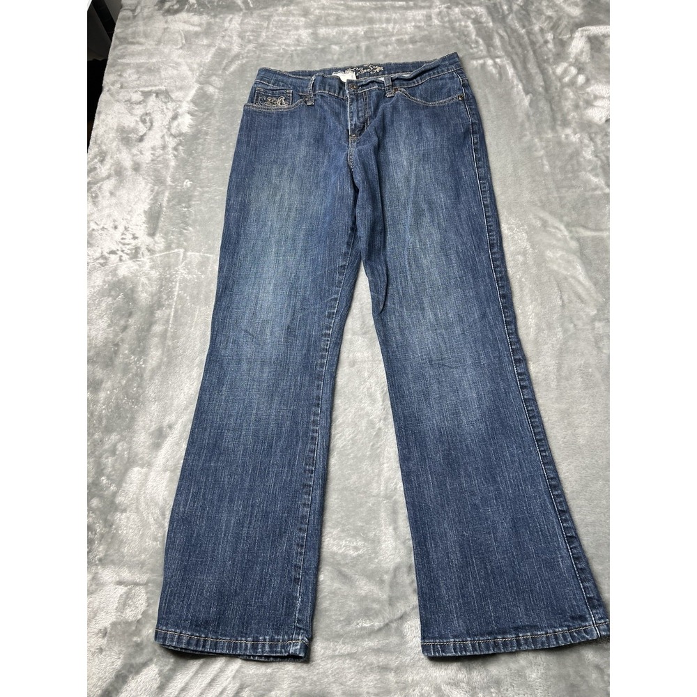 Zena Jeans Women Size 30x29 Blue Denim Cotton Stretch Mid Rise‎ Casual Bootcut
